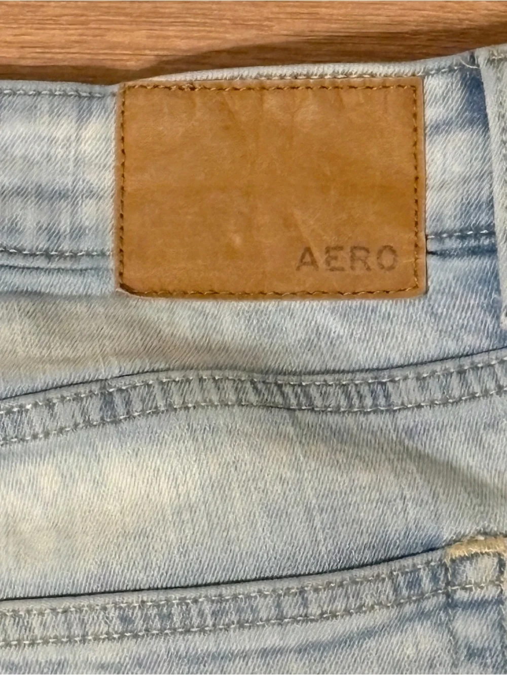 Aeropostale Light Blue Slim Straight Distressed Jeans